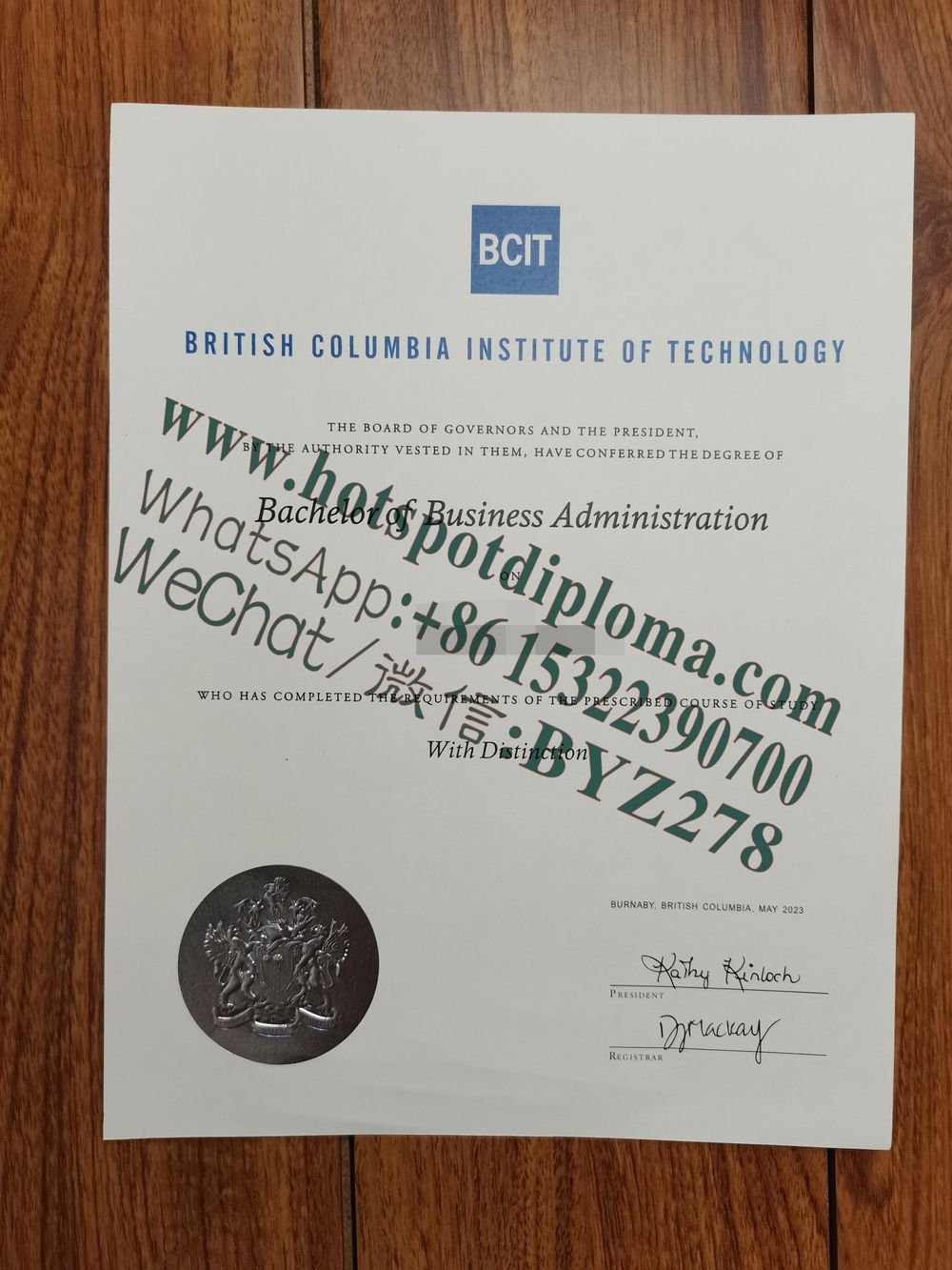 Fake Columbia BCIT Diploma certificate Fake Columbia BCIT Diploma certificate