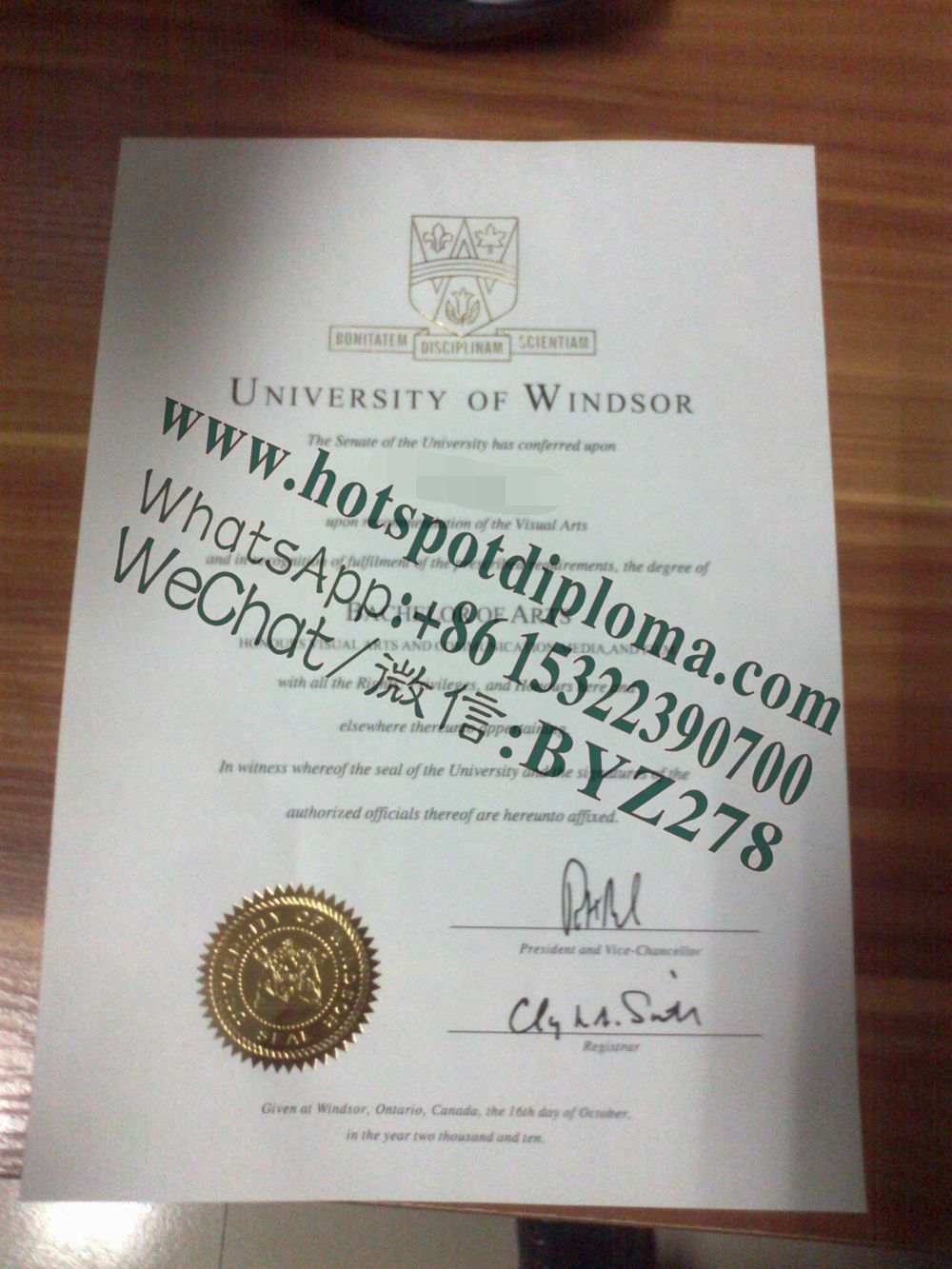Fake University of Windsor diploma certificate Fake University of Windsor diploma certificate