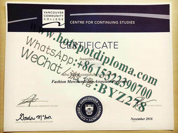 Fake Vancouver Community College Diploma certificate Fake Vancouver Community College Diploma certificate
