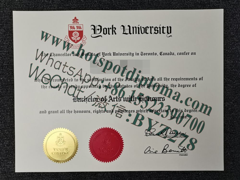 Fake York University Diploma sample certificate Fake York University Diploma sample certificate