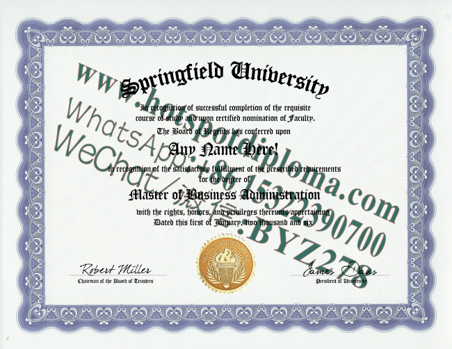 University of Springfield Diploma University of Springfield Diploma