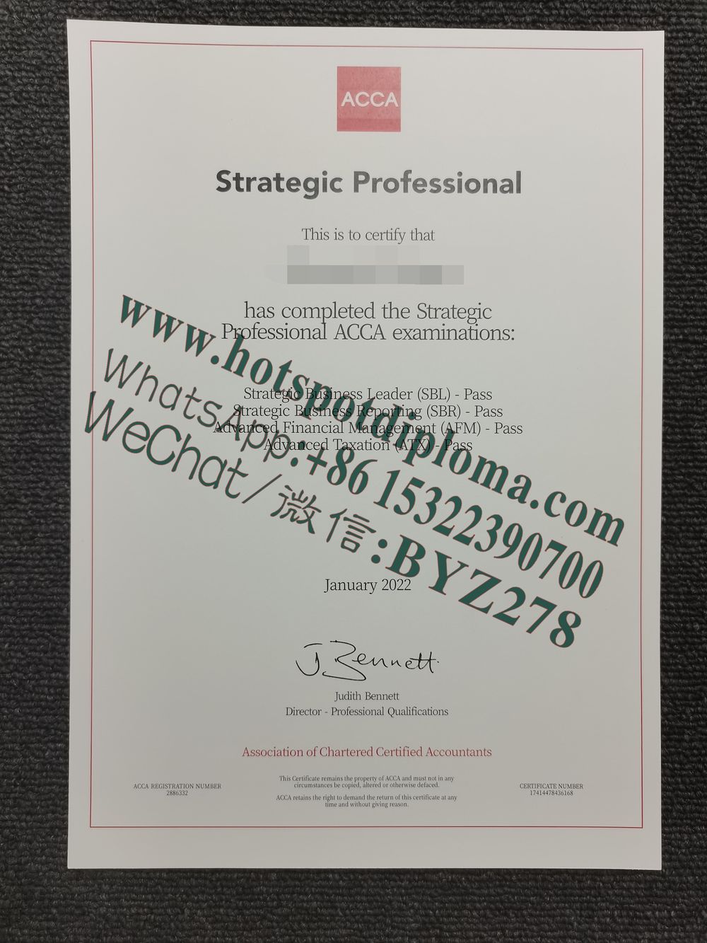 Buy Fake Buy Fake ACCA Chartered Certified Accountant Certificate