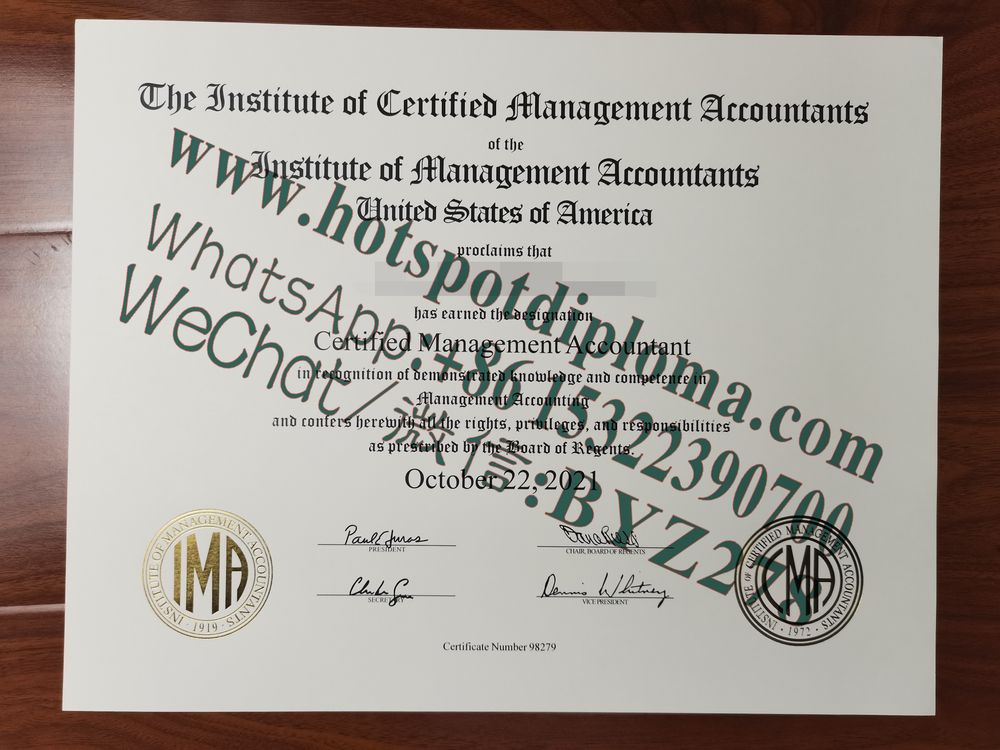 Buy Fake Certified Management Accountant Certificate