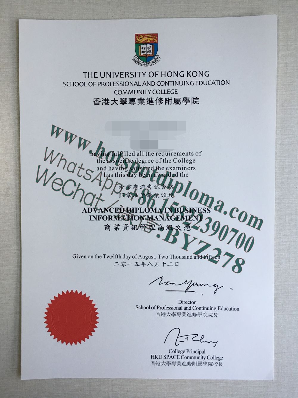 Buy HKU School of Professional and Continuing Education Diploma online