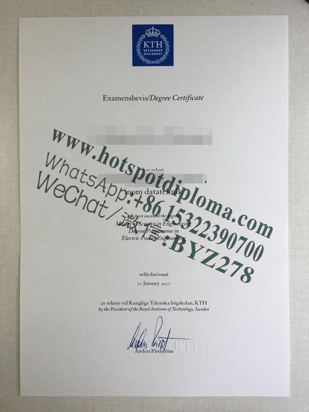 Buy fake KTH Royal Institute of Technology Diploma