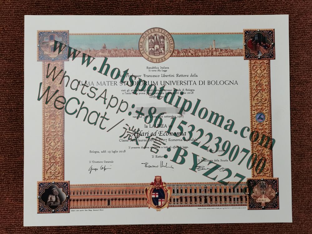 Buy fakeDiploma of the University of Bologna sample Online