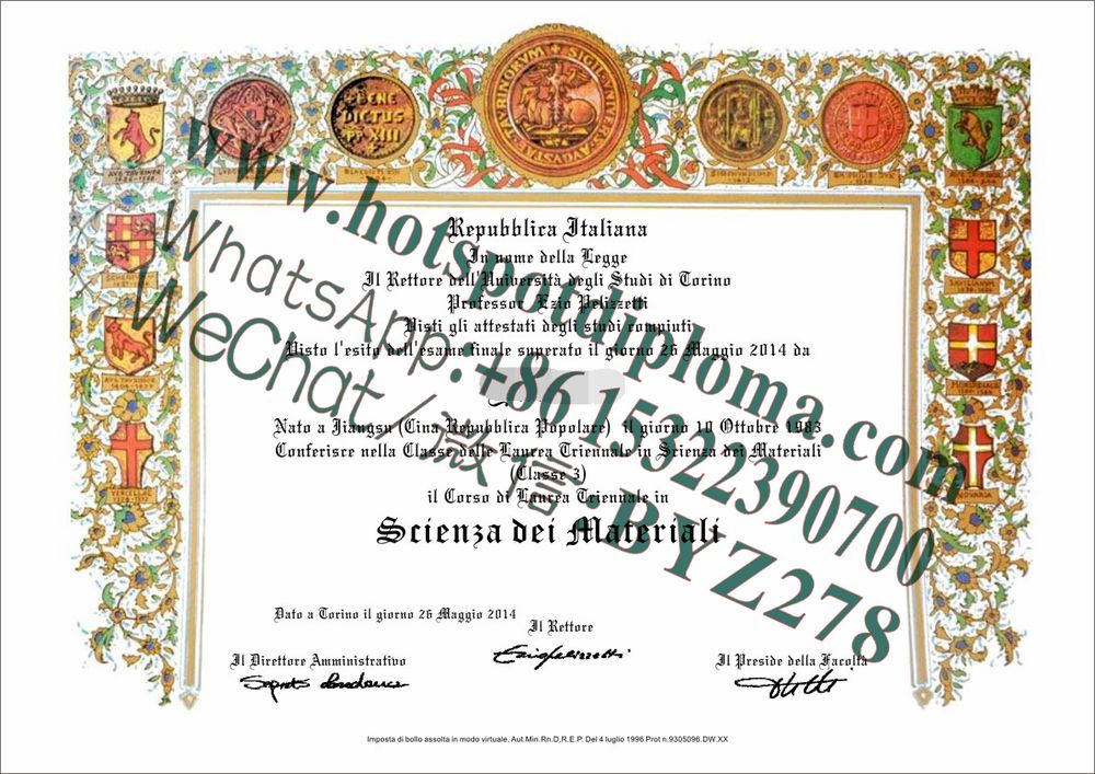 Buy fakeDiploma of the University of Turin Online