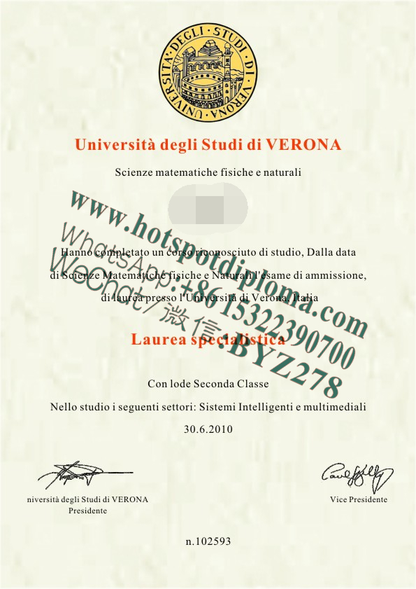 Buy fakeDiploma of the University of Verona Online