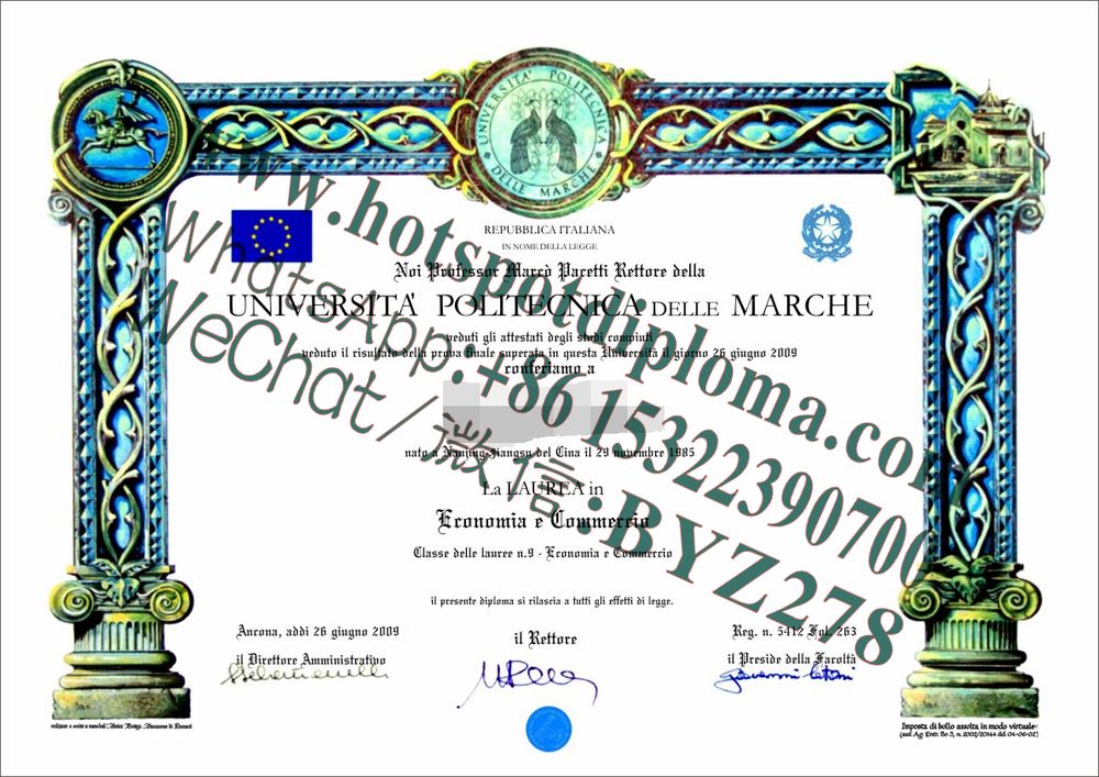 Buy fakeMarche Polytechnic University diploma Online