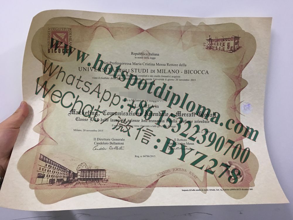 Buy fakeUniversity of Bicocca diploma Online