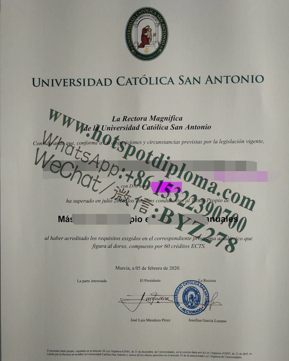 Buy fakeUniversity of Cattolica diploma Online