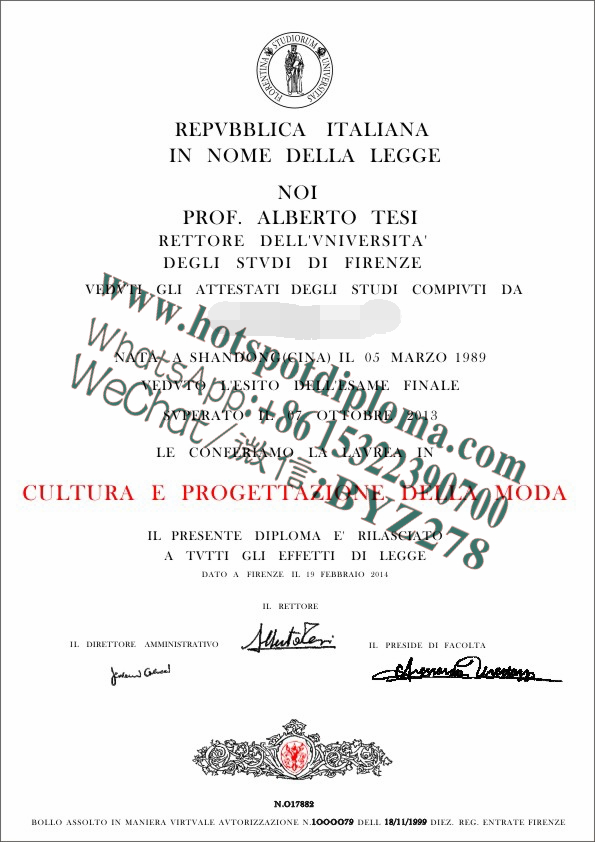 Buy fakeUniversity of Florence Diploma Online