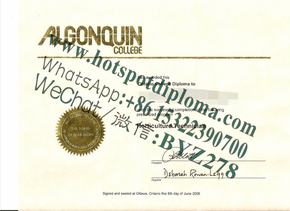 Fake Algonquin College Diploma certificate Fake Algonquin College Diploma certificate