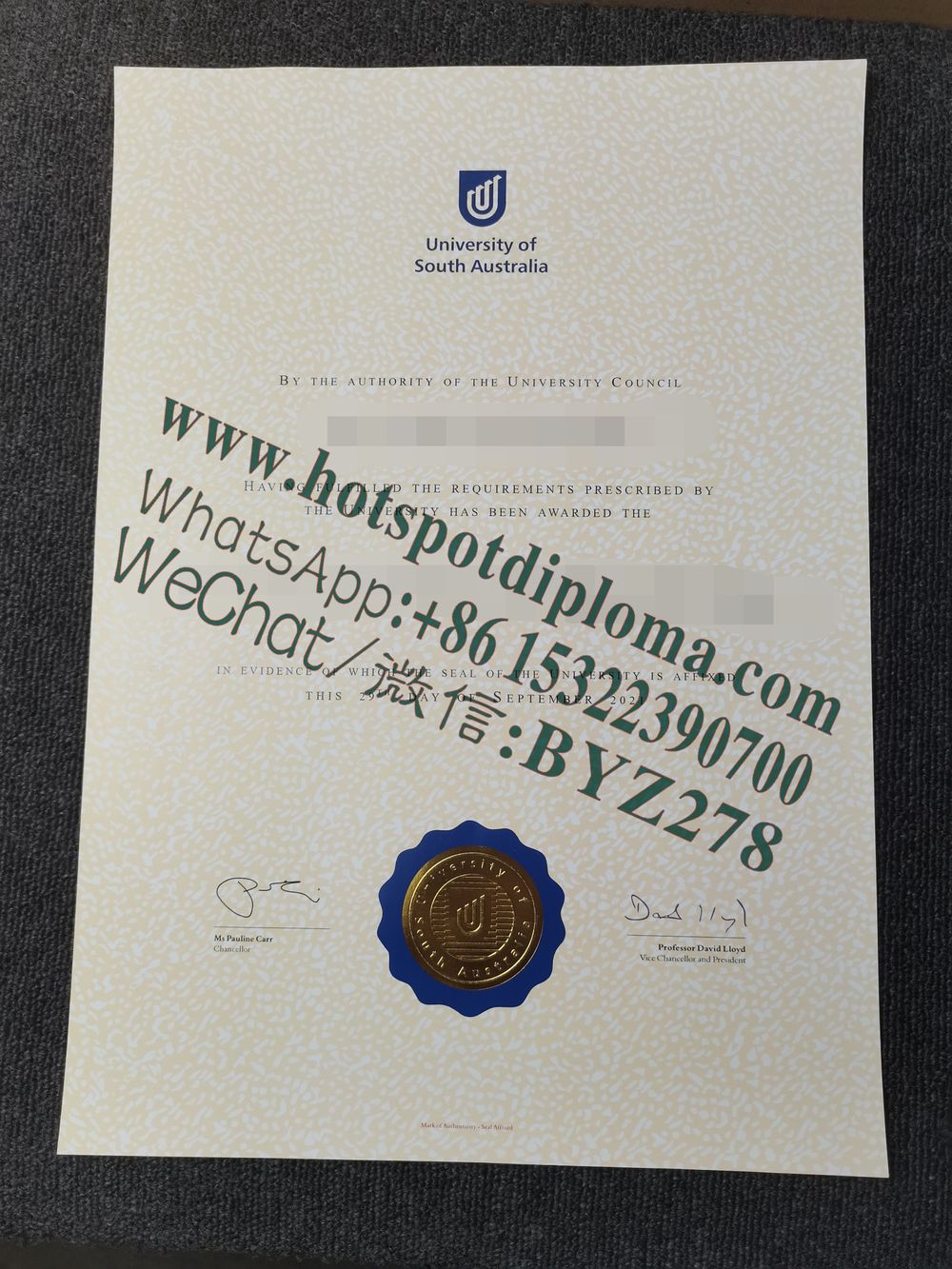 Fake Australian University Diploma