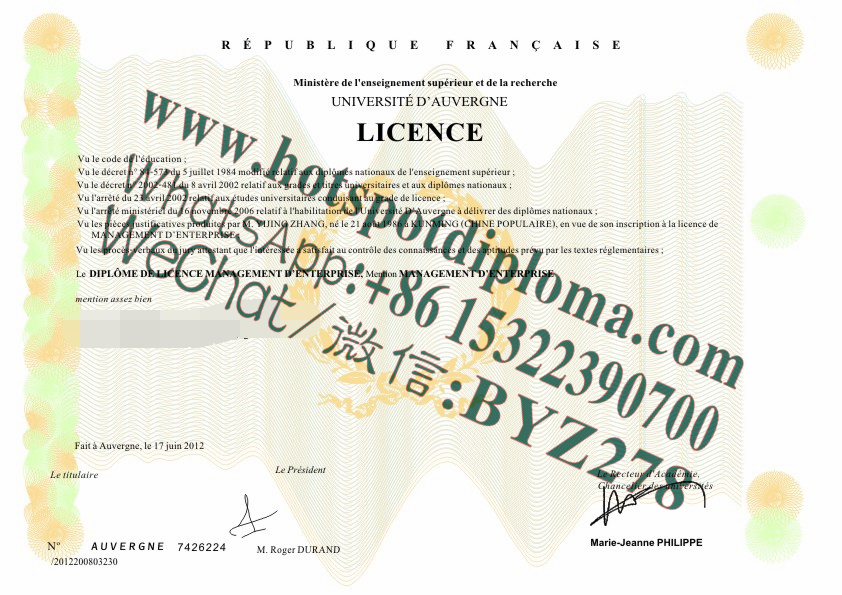 Fake Auvergne University Diploma makers