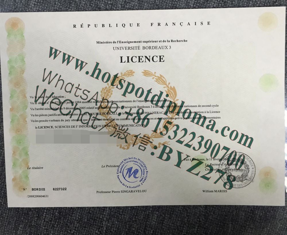 Fake Bordeaux 3 University Diploma makers