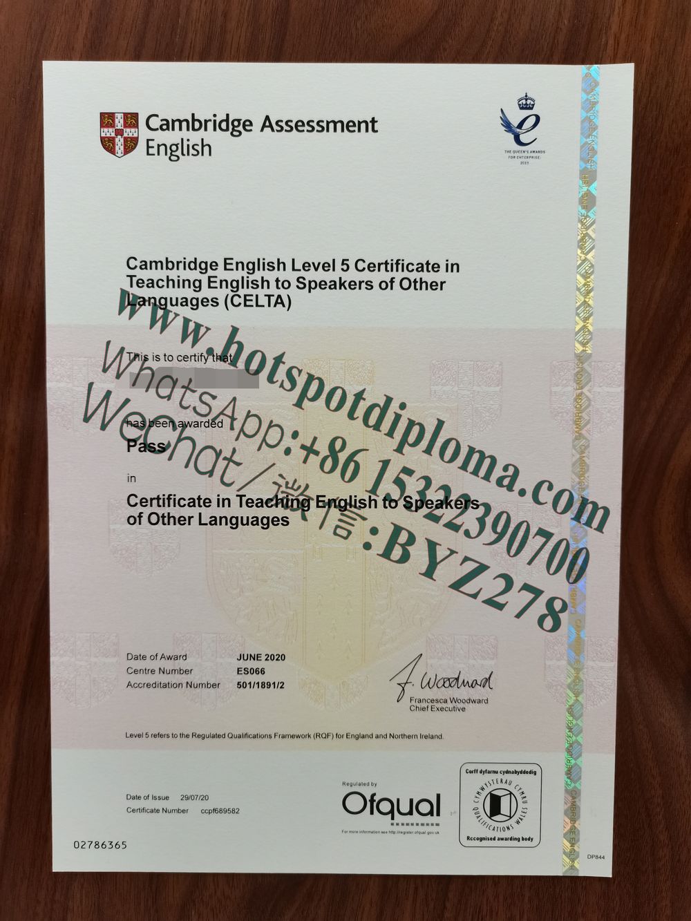 Fake Cambridge Business English Certificate certificate certificate