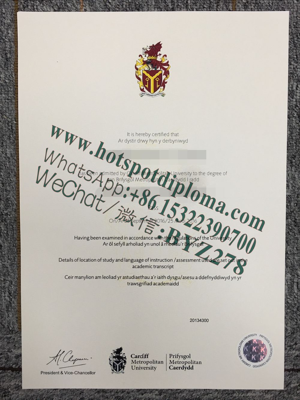 Fake Cardiff Metropolitan University Diploma certificate certificate Fake Cardiff Metropolitan University Diploma certificate certificate