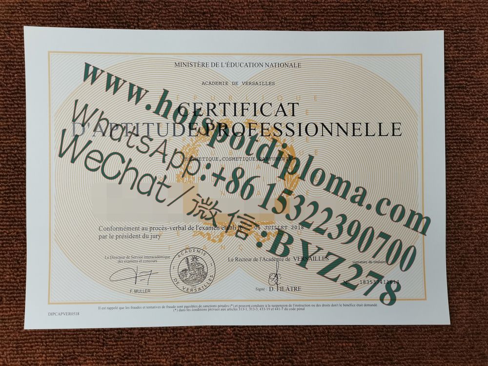 Fake College of Versailles Diploma makers