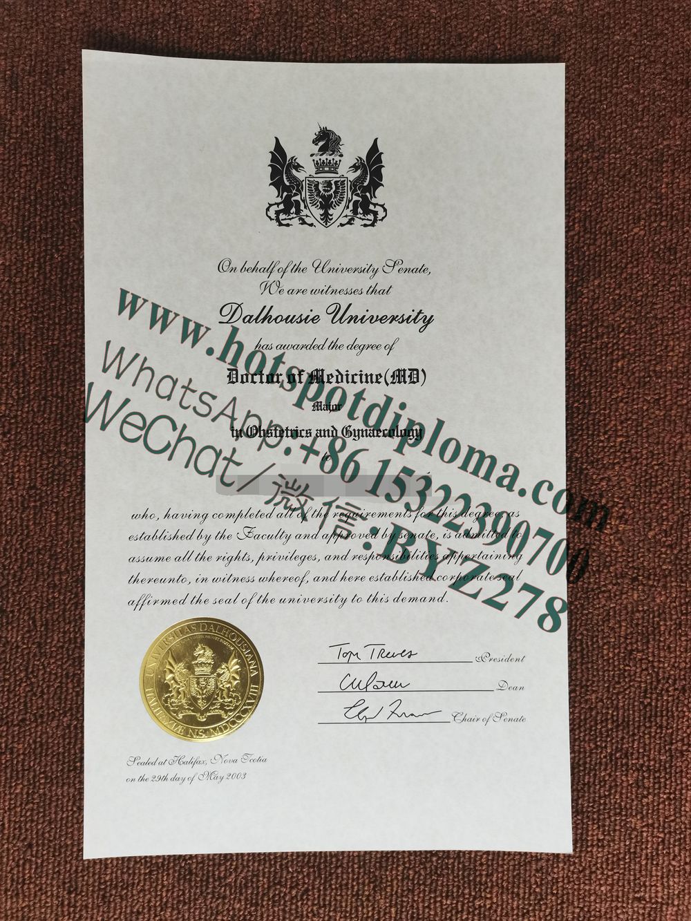 Fake Dalhousie University Diploma certificate Fake Dalhousie University Diploma certificate