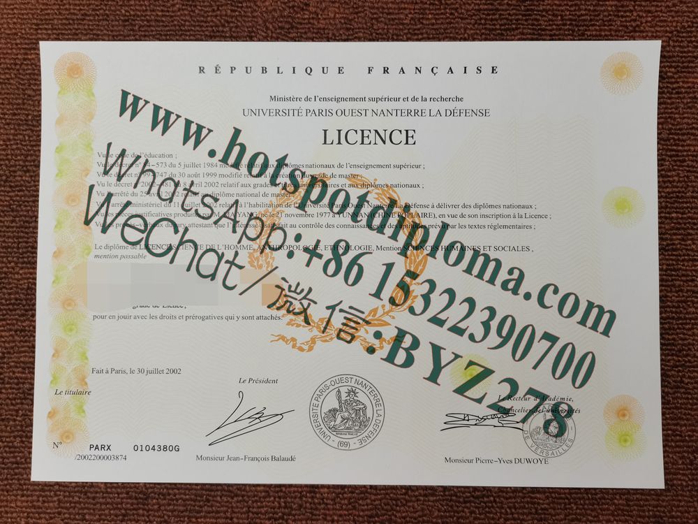 Fake Diploma of University of Paris Nanterre La Défense makers