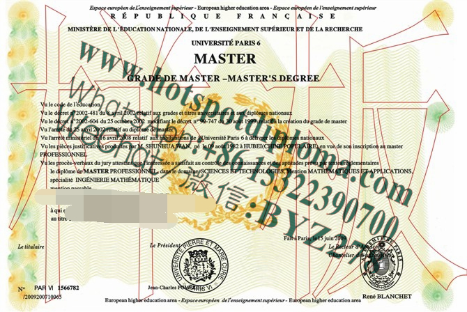 Fake Diploma of University of Paris VI makers