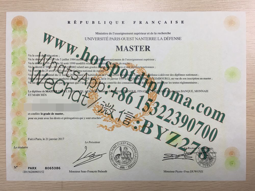 Fake Diploma of University of Paris X makers