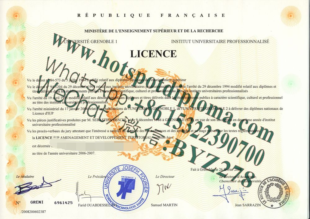 Fake Grenoble Alpes University Diploma makers
