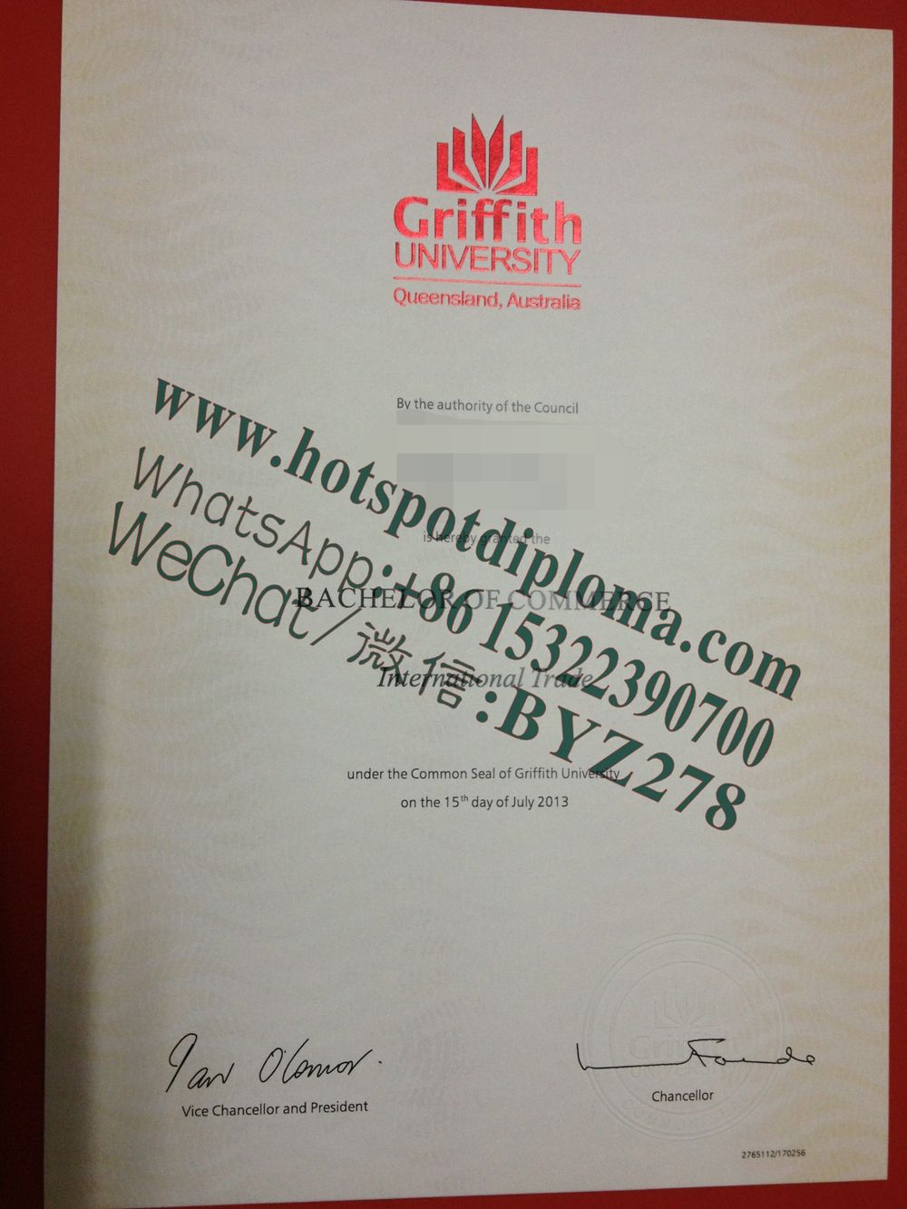 Fake Griffith University Diploma
