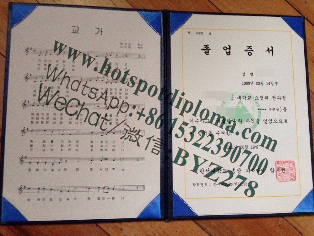 Fake Hanseo University Diploma degree
