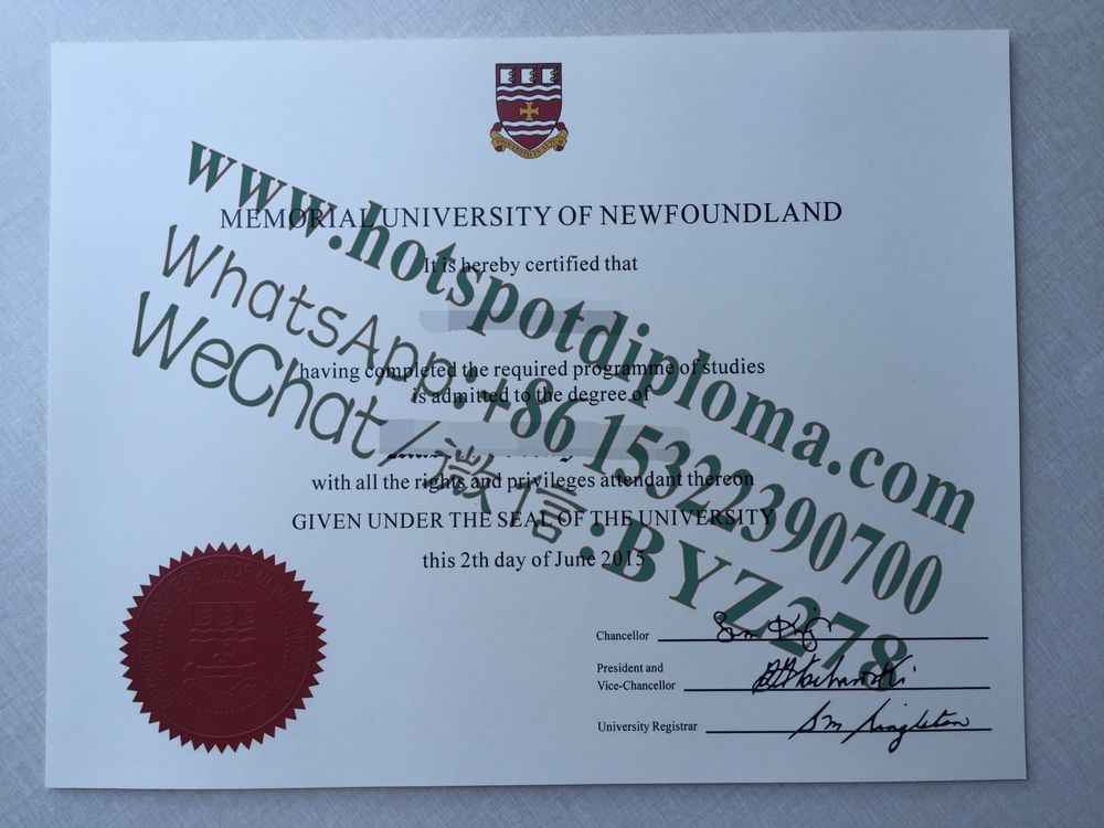 Fake Memorial University of Newfoundland Diploma certificate Fake Memorial University of Newfoundland Diploma certificate