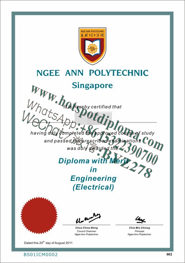 Fake Ngee Ann Polytechnic Singapore Diploma transcript