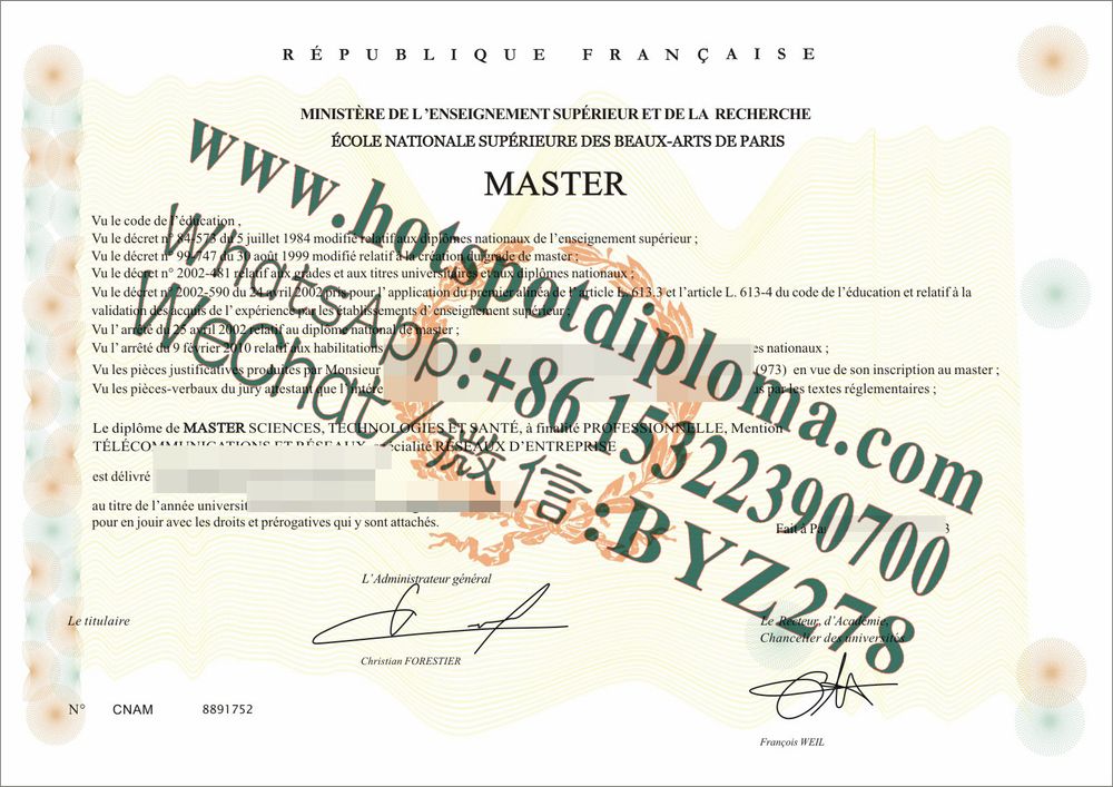Fake Paris National Higher School of Fine Arts Diploma makers