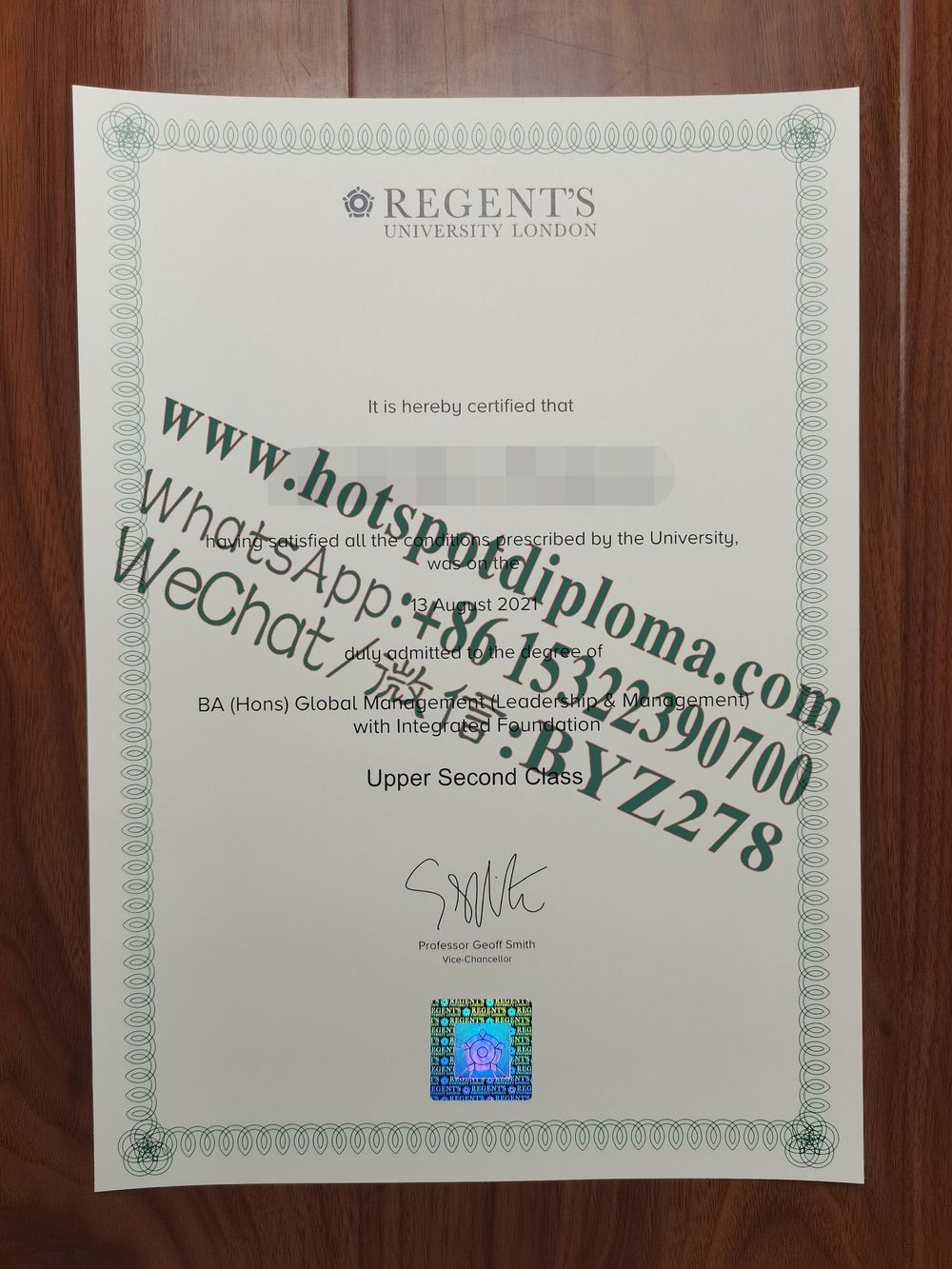 's University London Diploma certificate certificate