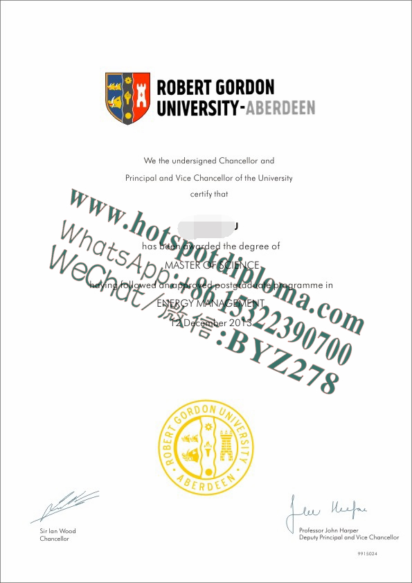 Fake Robert Gordon University of Aberdeen Diploma certificate certificate