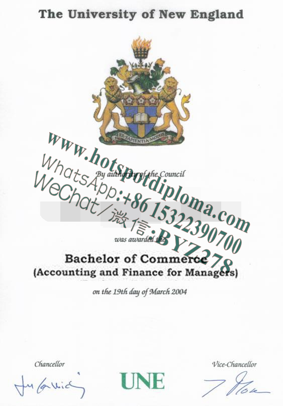 Fake The University of New England diploma