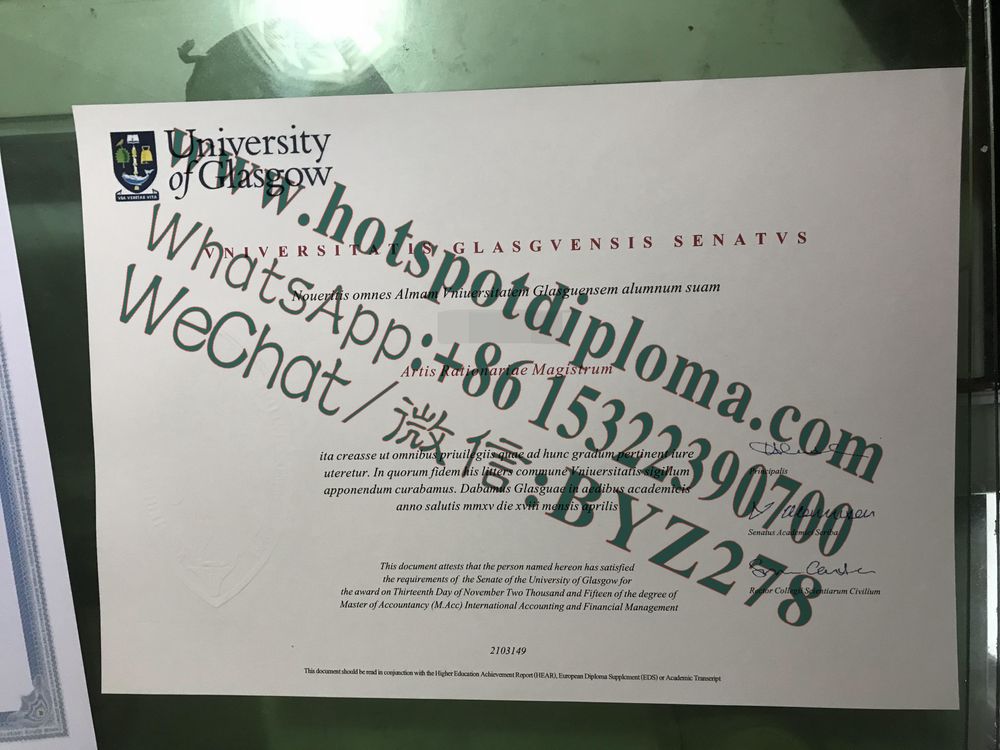 Fake University of Glasgow Diploma  certificate certificate