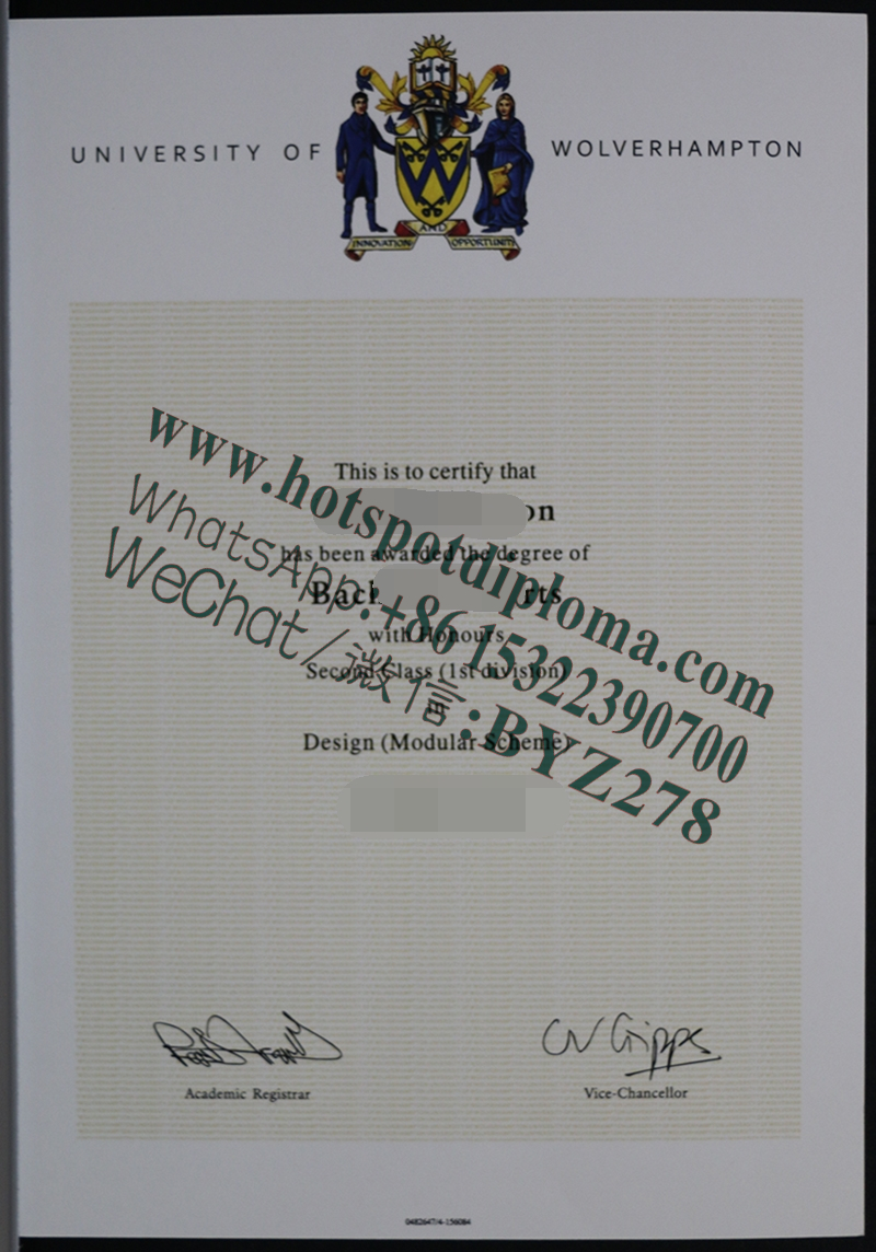 Fake University of Wolverhampton diploma certificate certificate