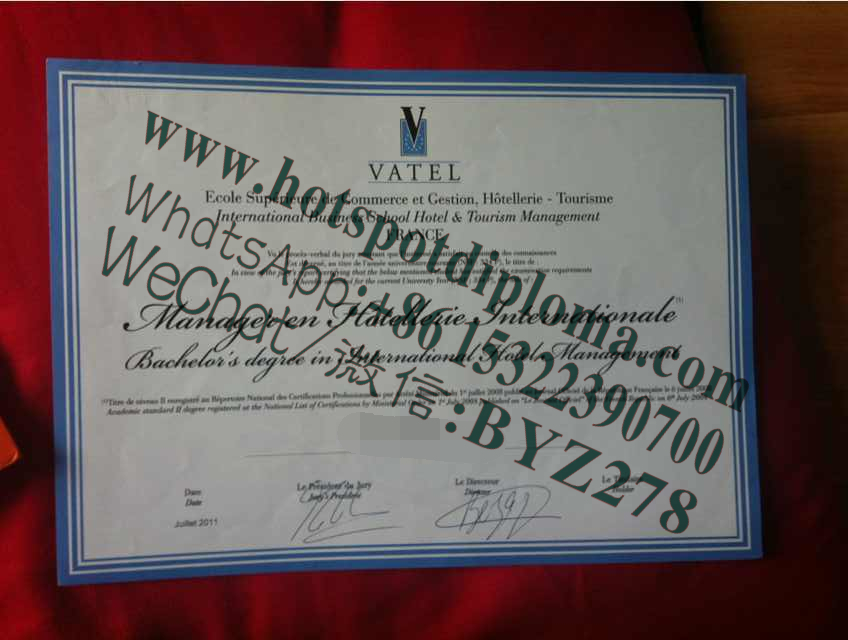 Fake Vatel Business School of Hospitality and Tourism Management Diploma makers