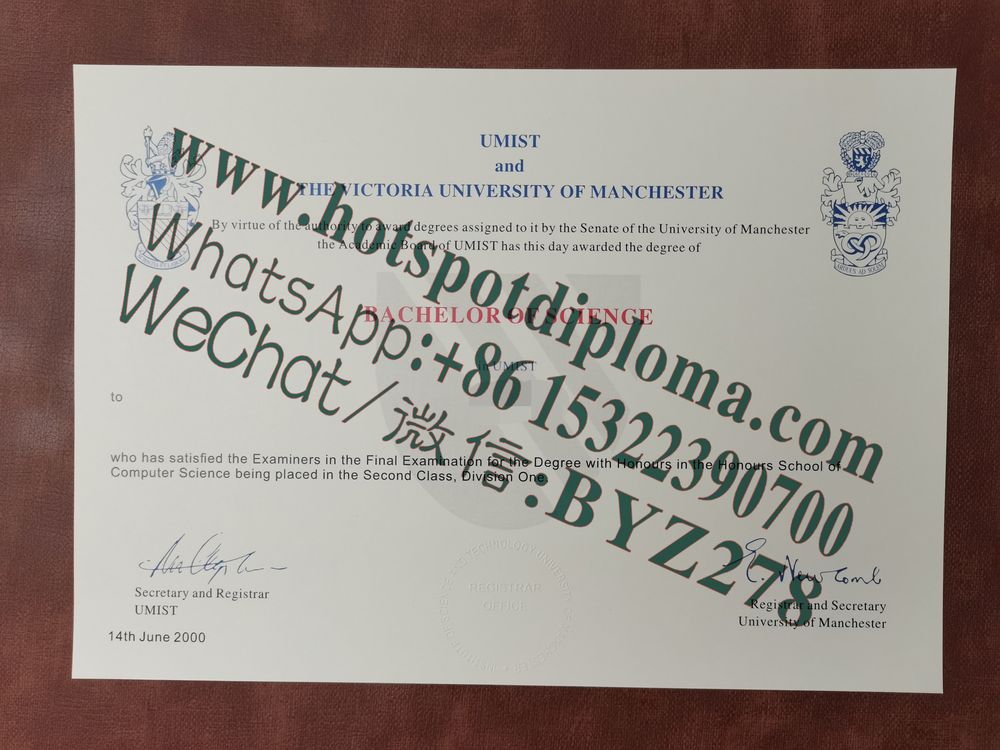 Fake Victoria University of Manchester Diploma certificate certificate