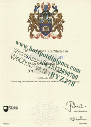 Fake the open university Diploma certificate certificate