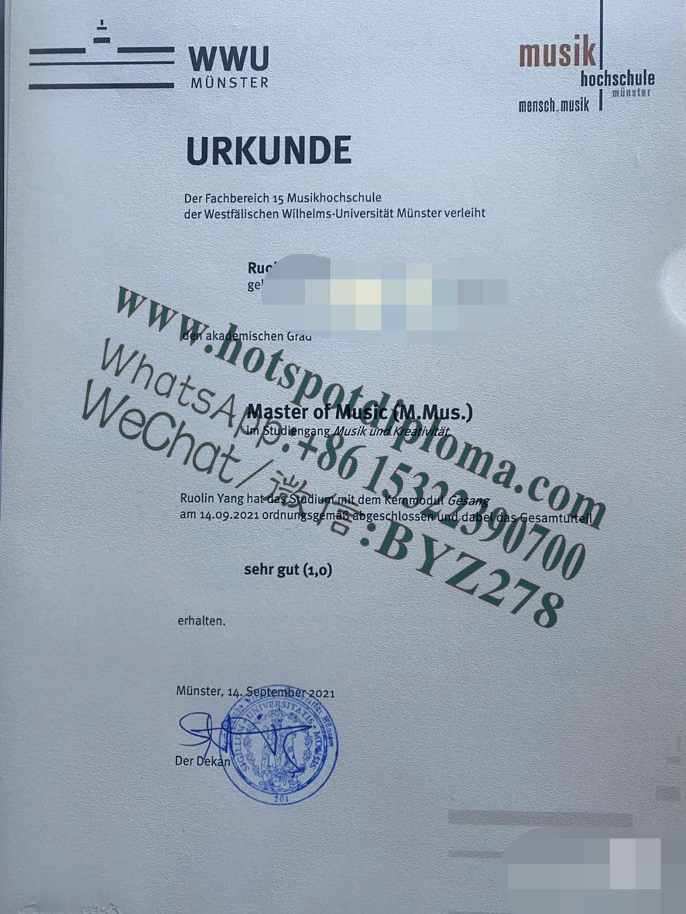 How Buy Diploma of the University of Münster certificate