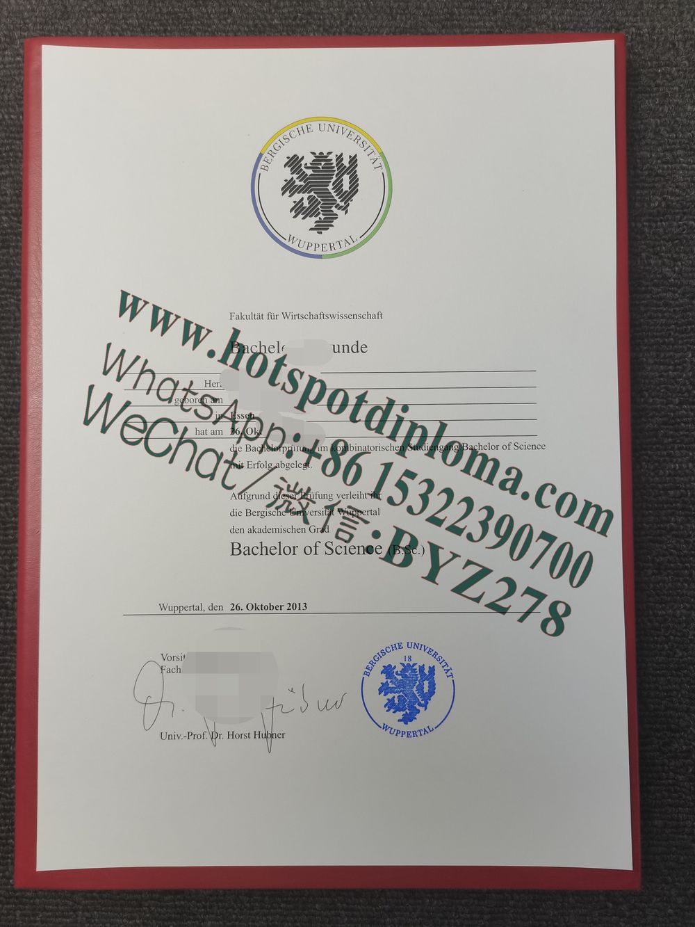 How Buy Diploma of the University of Wuppertal certificate