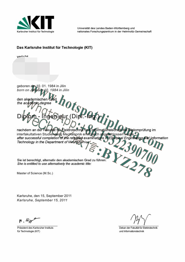 How Buy Karlsruhe Institute of Technology Diploma certificate