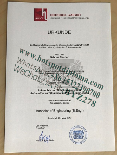 How Buy Landshut University of Applied Sciences Diploma certificate