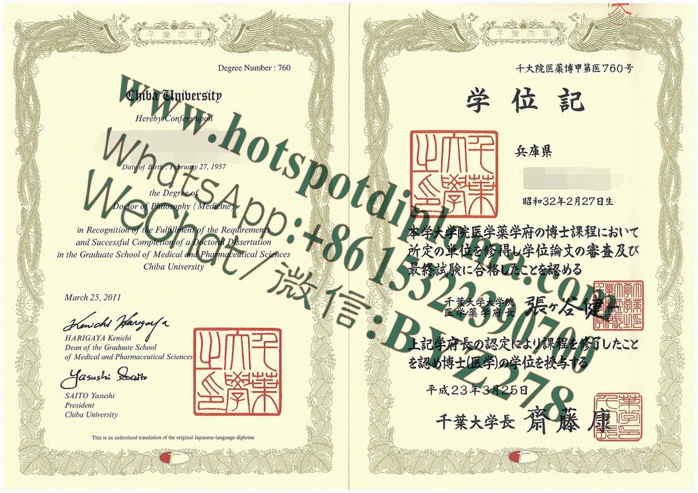 Make fake Chiba University Diploma