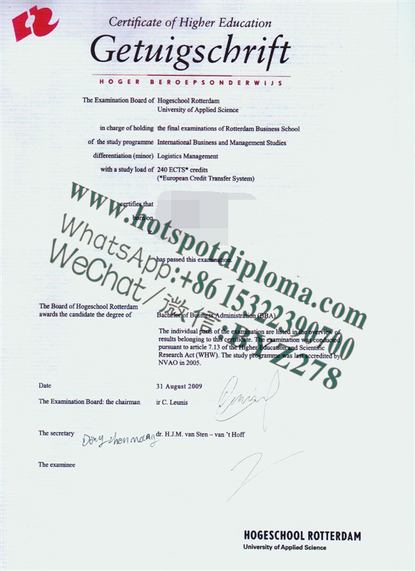 Make fake Rotterdam Business School Diploma