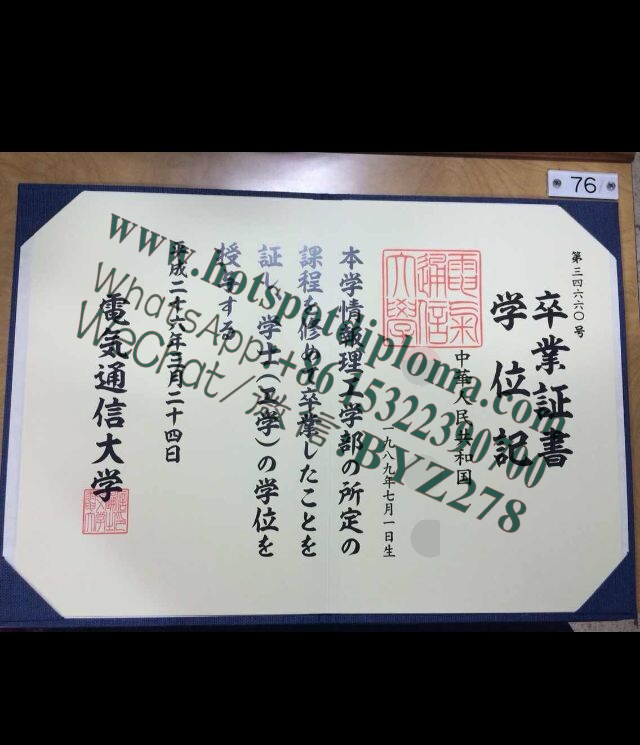 Make fake The University of Electro Communications Diploma