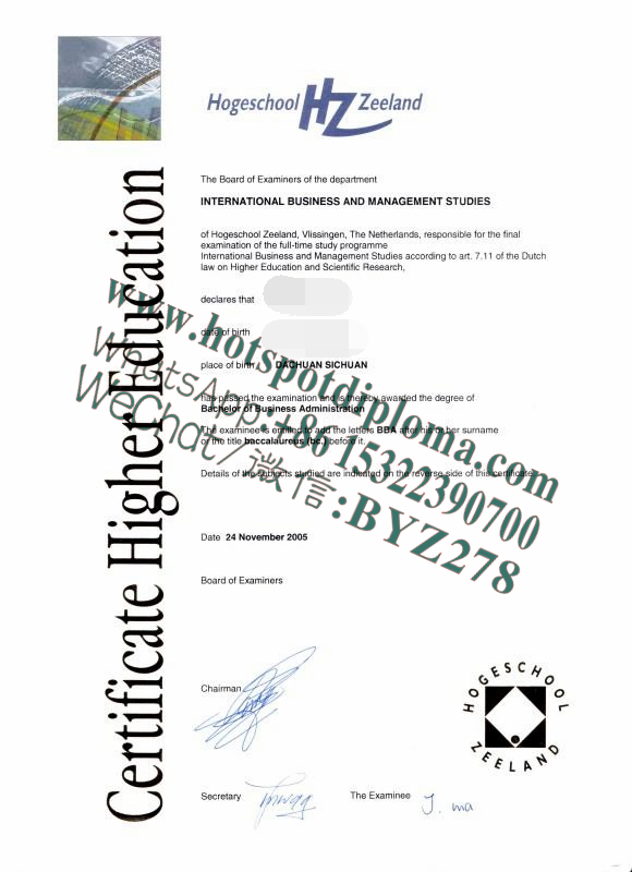 Make fake Zeeland Business School Diploma